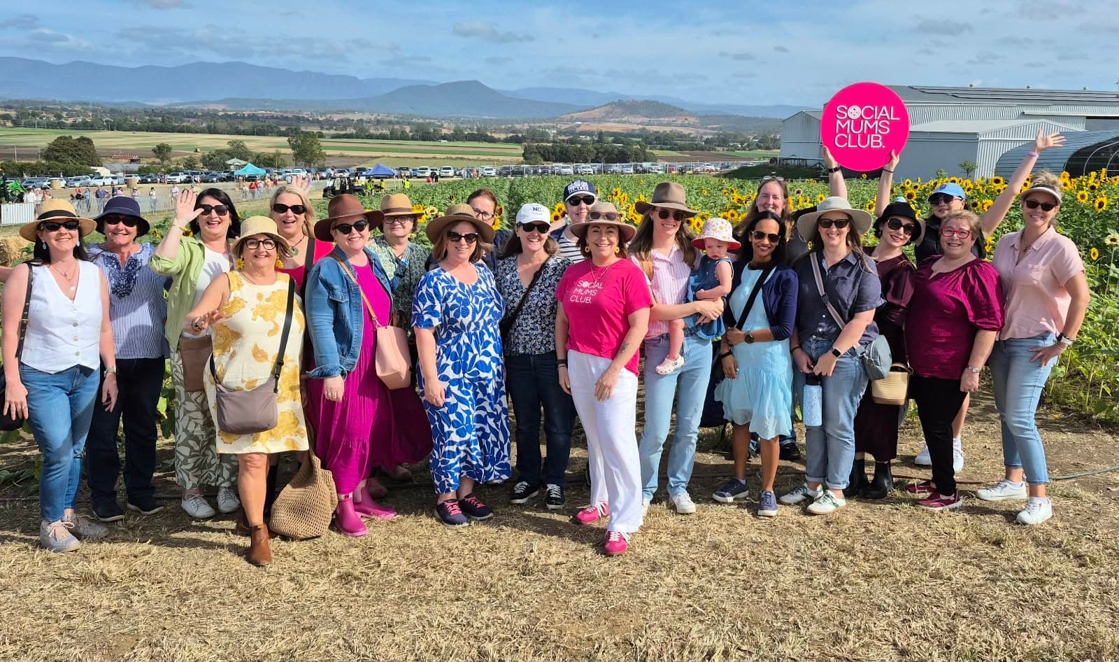 Social Mums Club mums at a sunflower farm event