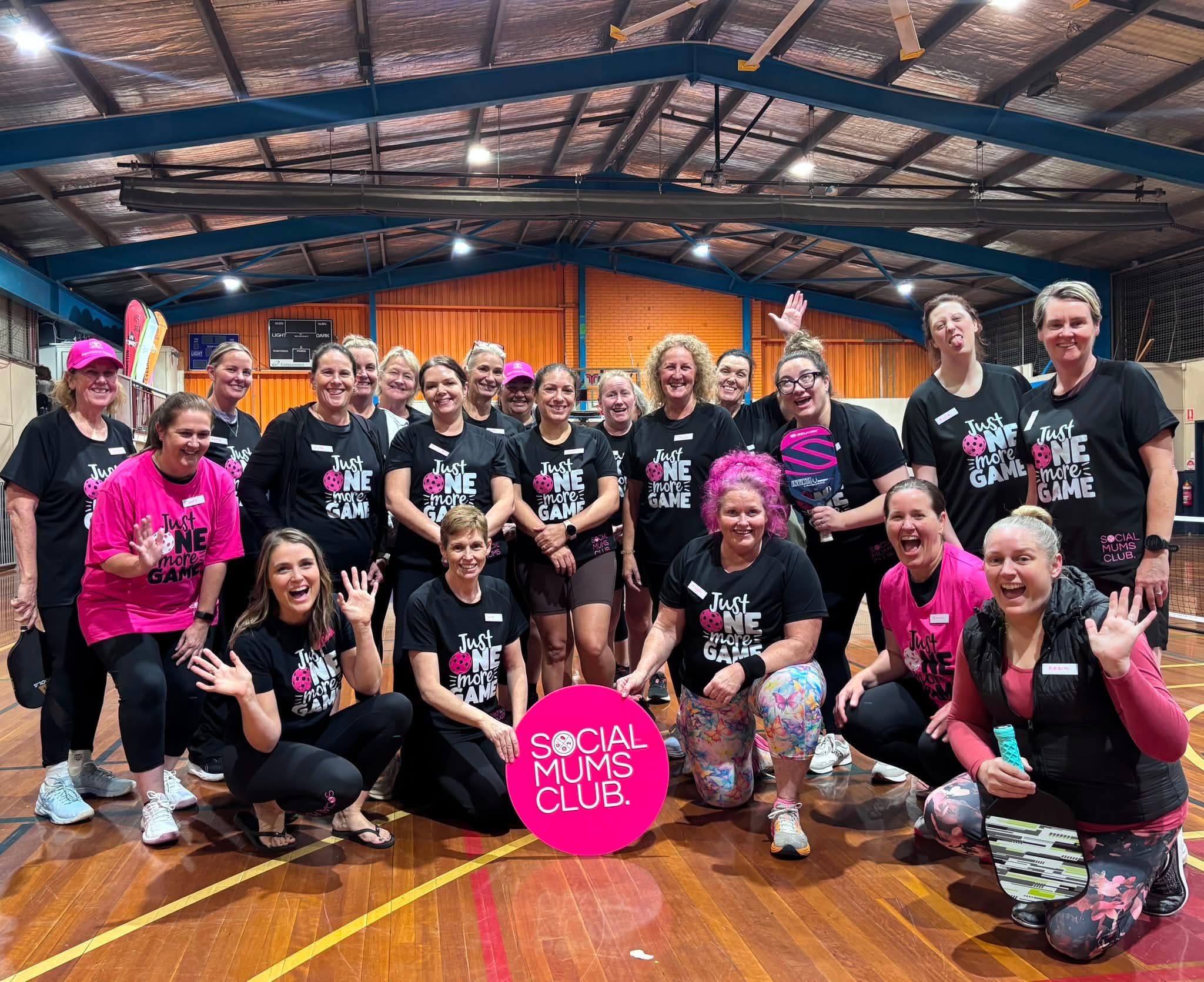Social Mums Club members at a pickleball night